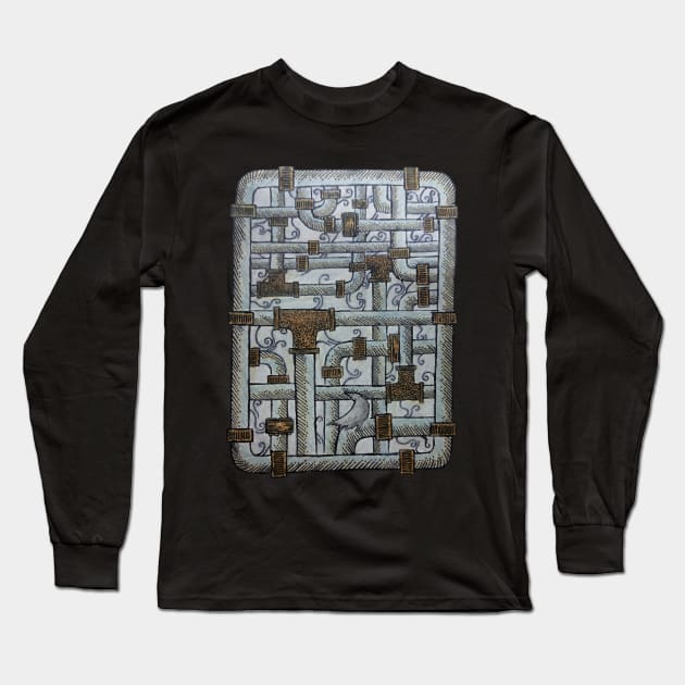 Foggy Labyrinth Long Sleeve T-Shirt by Omnivorous